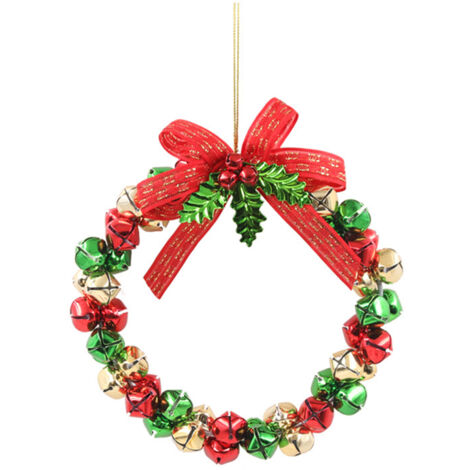 Weihnachtskranz mit Glöckchen, Tür- und Baumschmuck – Festlicher Schmuck für die Haustür