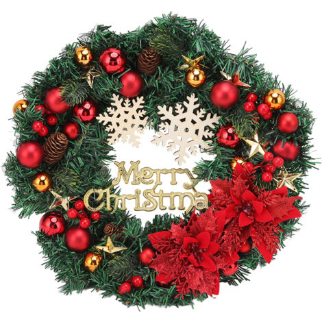 Weihnachtskranz mit Tannenzapfen und Schneebällen für die Innen- und Außendekoration