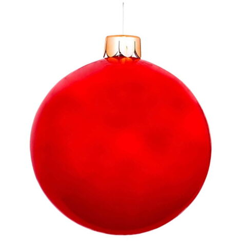 Weihnachtskugel, 1 Set leicht aufzublasendes aufblasbares Spielzeug für draußen, Weihnachtsdekorationskugeln in leuchtenden Farben für den Garten, 65 cm, rot