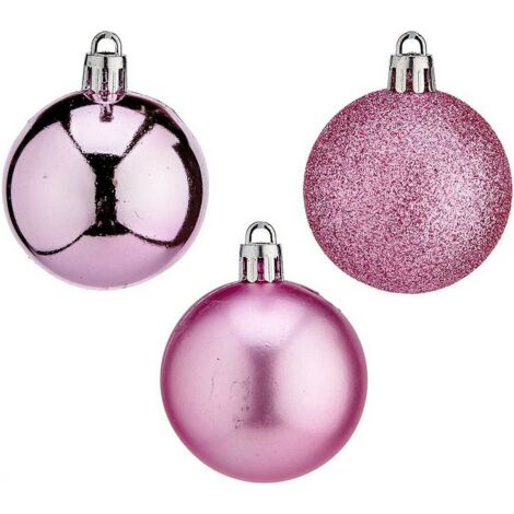 Weihnachtskugel Ø 5 cm Rosa Kunststoff 12 x 26,5 x 12 cm