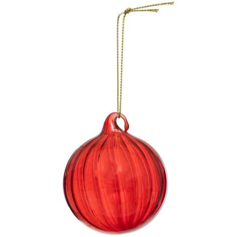Weihnachtskugel aus Glas 60mm rot gestreift - Atmosphera créateur d'intérieur