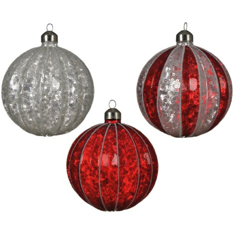 Weihnachtskugel aus Glas in verschiedenen Farben Ø10 cm