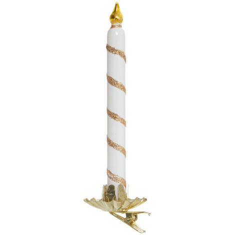 Weihnachtskugel aus Glas mit Klammer, Kerze, 15 cm