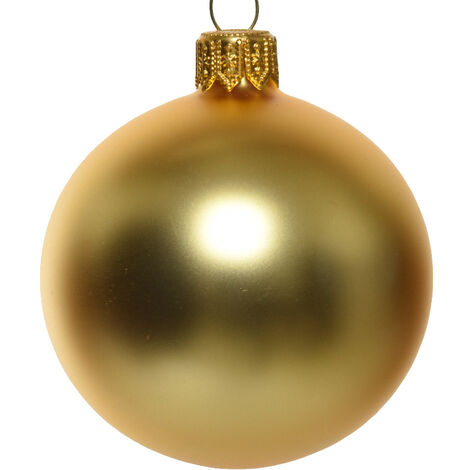 Weihnachtskugel aus mattem Glas in hellem Gold ø 6cm