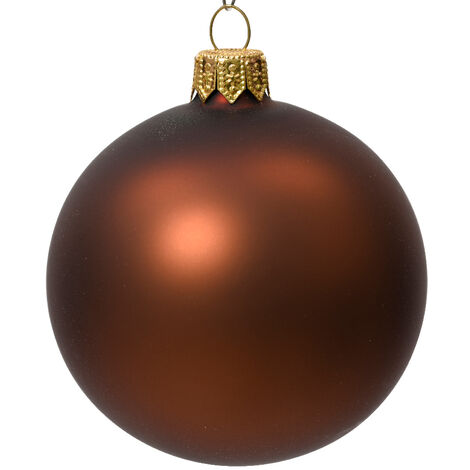 Weihnachtskugel aus mattem Glas in Kaffeebraun ø 6cm