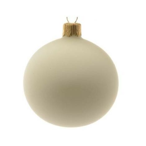 Weihnachtskugel aus mattweißem Baumschmuckglas cm 6