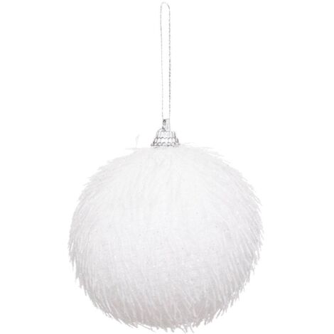 Weihnachtskugel Fibre Glitter weiß aus Polyfoam - Atmosphera créateur d'intérieur