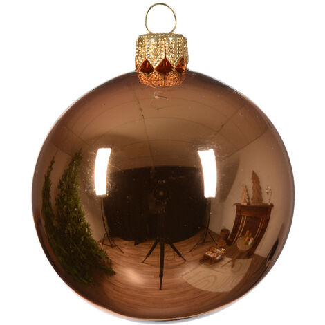 Weihnachtskugel Glänzende Kupferrote Glasornamentkugel ø 8cm