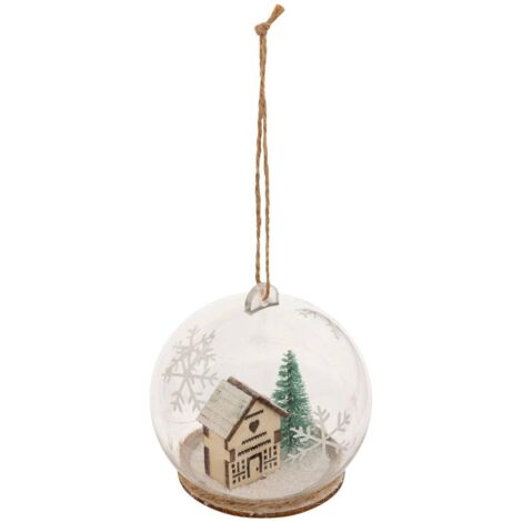 Weihnachtskugel Haus Schnee 80mm - Atmosphera créateur d'intérieur