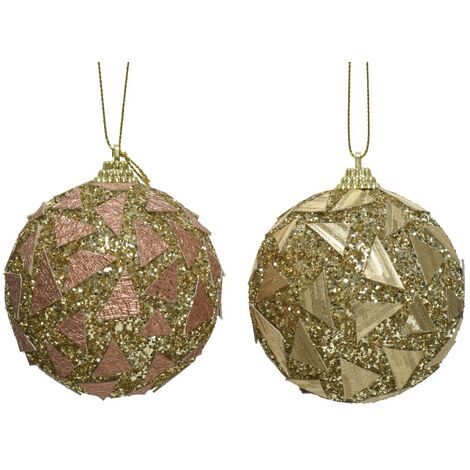 Weihnachtskugel im sortierten Glas Gold 8 cm 1 Stk