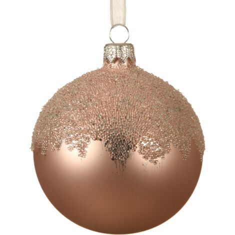 Weihnachtskugel mit glitzernder Spitze Ø8 cm