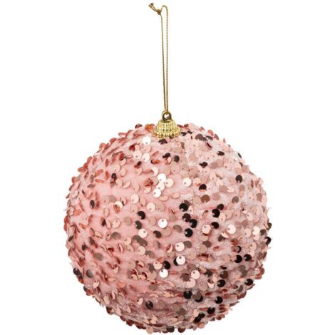 Weihnachtskugel rosa Sequin 120mm - Atmosphera créateur d'intérieur