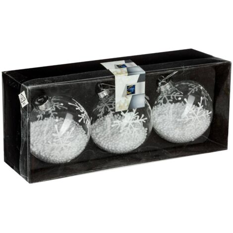 Weihnachtskugel Schneeglas D6-8 -