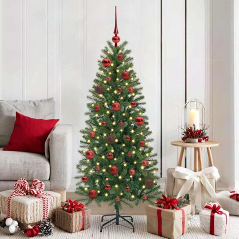 Weihnachtskugel-Set mit 150 LEDs 61 pcs Rot Kunststoff vidaXL