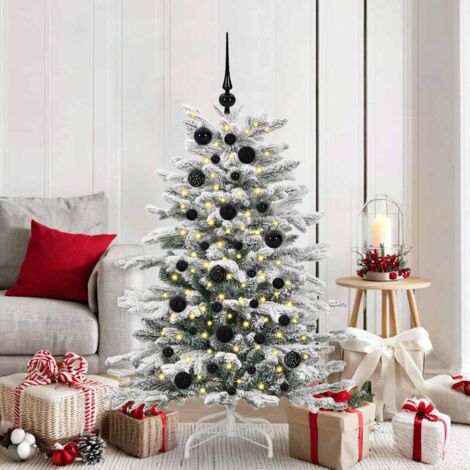 Weihnachtskugel-Set mit 150 LEDs 61 pcs Schwarz Kunststoff vidaXL