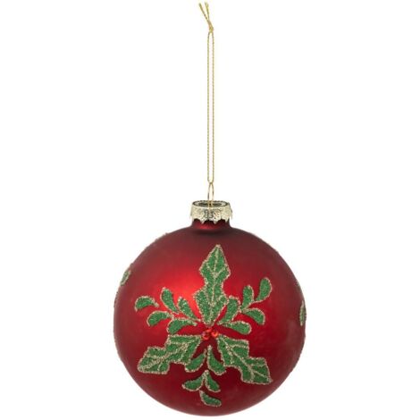 Weihnachtskugel Stechpalme rot matt 100mm - Feeric lights & christmas