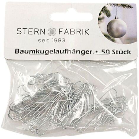 Weihnachtskugelaufhänger 50er-Set Kugelhaken Schnellaufhänger Baumkugelaufhänger - silber