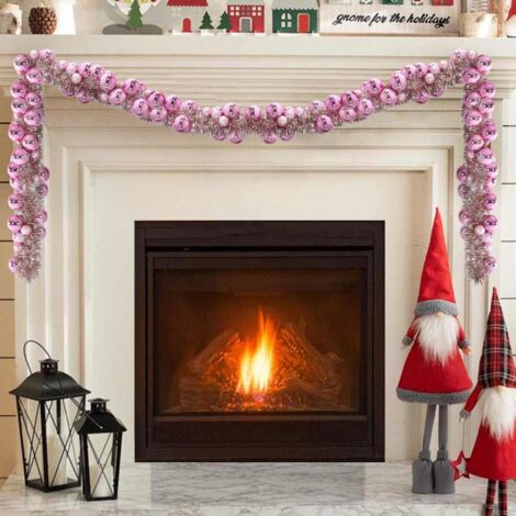 Weihnachtskugelgirlande Rosa 186 cm Polystyrol vidaXL