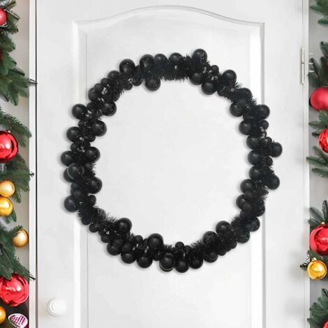 Weihnachtskugelgirlande Schwarz 186 cm Polystyrol vidaXL