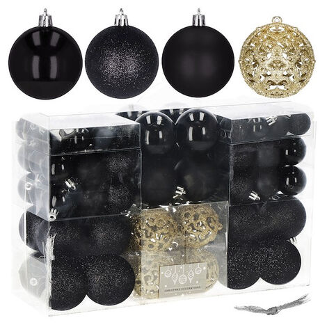 Weihnachtskugeln 100 Stück schwarz