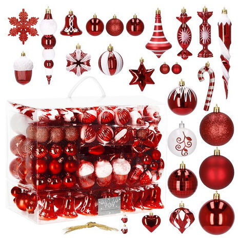 Weihnachtskugeln 153 Stück Weihnachtsschmuck rot
