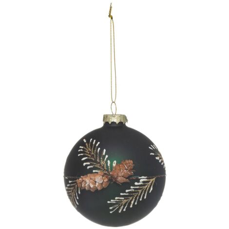 Weihnachtskugeln Glas 90 Medium Modell Apfel Kiefer 2 Sortimente - Grün