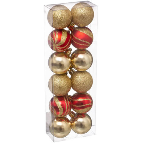 Weihnachtskugeln, mehrfarbig, Ø 4 cm, 12er-Set