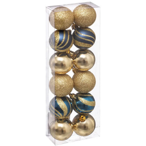 Weihnachtskugeln, mehrfarbig, Ø 4 cm, 12er-Set