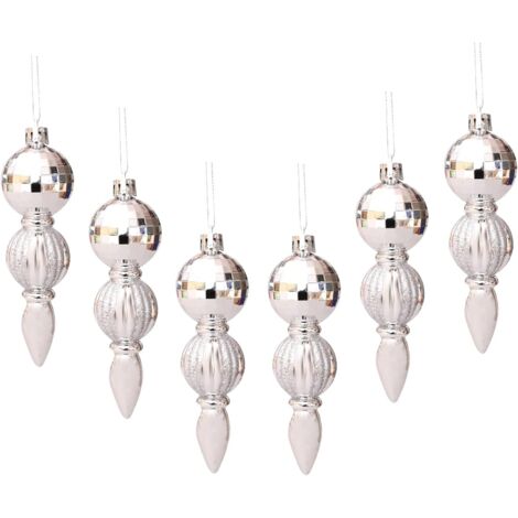 Weihnachtskugeln Ornament Christbaumkugeln 6 Stück Lange Deko Weihnachtsbaum Anhänger