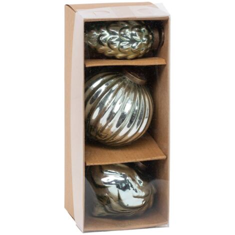 Weihnachtskugeln Zuflucht 3er-Set aus Glas D8cm  - Feeric lights & christmas
