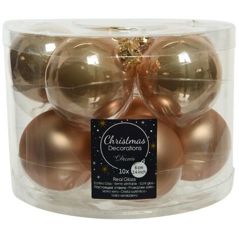 Weihnachtskugeln zum Hängen im Glas 6 cm. 10er-Set