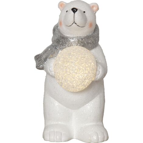 Weihnachtsleuchte Eisbär Polare mit Kugel Timer H 205cm