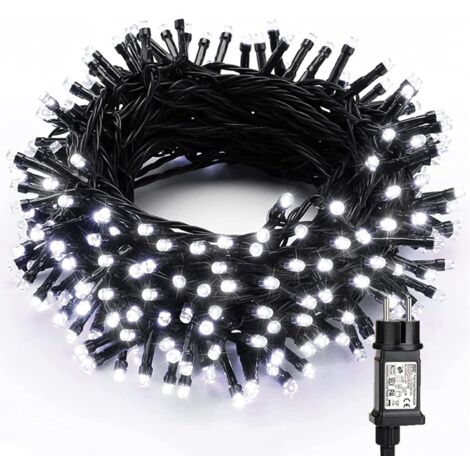 Weihnachtslichterkette für drinnen und draußen, 20 m, 200 LEDs, kaltweiß, elektrische Lichterkette, 8 Modi, wasserdichtes LED-Licht für Weihnachtsdekoration, Party, Hochzeit, Baum, Festival, Garten