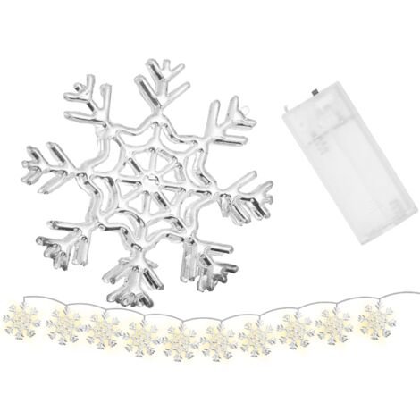 Weihnachtslichterkette Girlande LED Schneeflocken WHITE