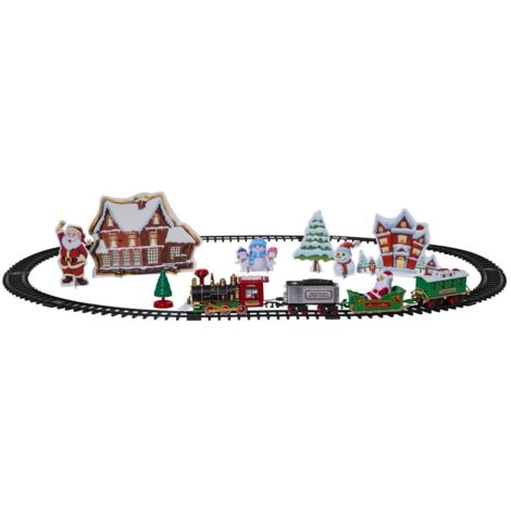 Weihnachtslokomotive ,X-Mas Train' für Weihnachtsbäume, mit LED-Licht und Tönen, batteriebetrieben, B 103cm