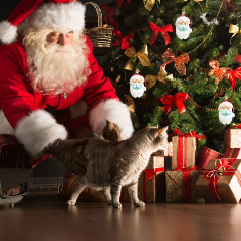Weihnachtsmann aus Kunstharz für Weihnachtsbaumschmuck, Ornamente und hängende Partygeschenke