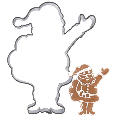 Weihnachtsmann-Ausstecher aus Stahl 7,3 cm