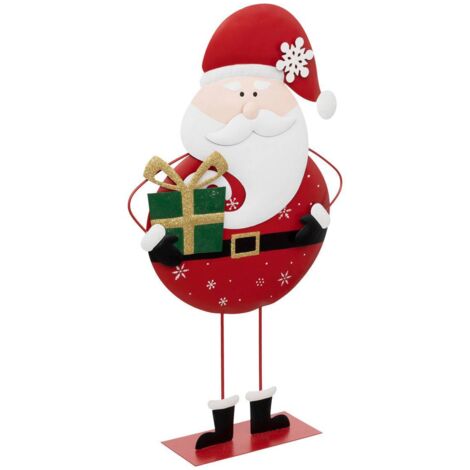 Weihnachtsmann mit Geschenk aus Metall 65cm - Feeric lights & christmas