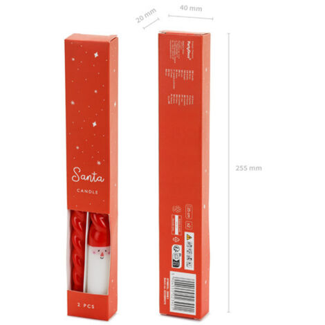 Weihnachtsmann Stabkerzen, 25 cm, Mix (1 Packung / 2 Stück)