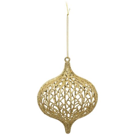 Weihnachtsmotiv Goldener Tropfen aus Kunststoff 10cm - Feeric lights & christmas