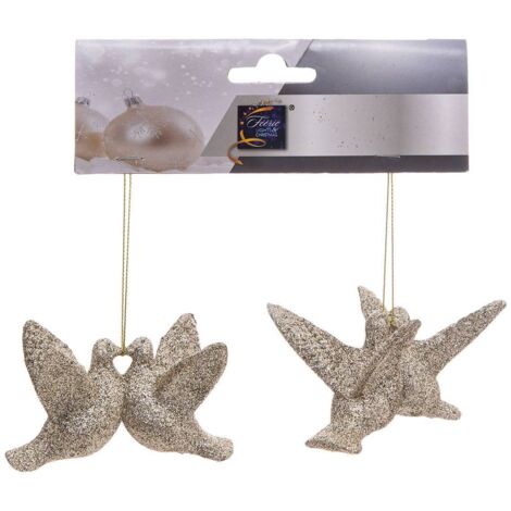 Weihnachtsmotiv kussvögel aus kunststoff x 2 - Feeric lights & christmas