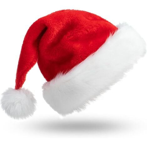 BLUEDEER Weihnachtsmütze, Nikolausmütze Plüschkante Weihnachtsmann Mütze Verdickte Bequeme Weihnachtsmützen Doppellagige Weihnachtsmütze aus Samt Für Weihnachten Partys und Feiertage