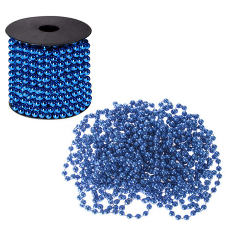Weihnachtsschmuck Perlenband blaue Perlenkette Kunstperlen 8 mm 10 m