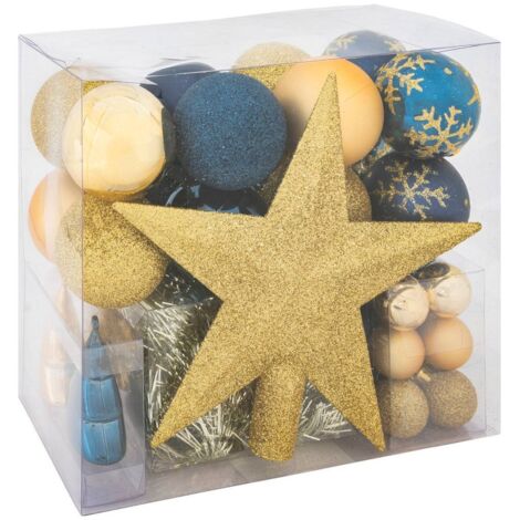 Weihnachtsschmuck, verschiedene Farben, 44-teiliges Set