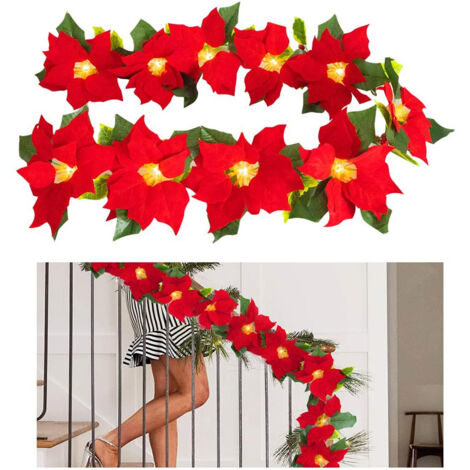 Weihnachtsstern-Lichterkette, 10 LEDs, Partydekoration für drinnen und draußen, leuchtender Weihnachtsbaumschmuck