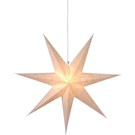 STAR TRADING DEUTSCHLAND GMBH Weihnachtsstern Sensy von Star Trading, 3D Papierstern Weihnachten in Weiß, Dekostern zum Aufhängen mit Kabel, E14 Fassung, Ø: 100 cm