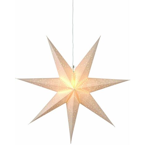 BEST SEASON Weihnachtsstern Sensy von Star Trading, 3D Papierstern Weihnachten in Weiß, Dekostern zum Aufhängen mit Kabel, E14 Fassung, Ø: 70 cm