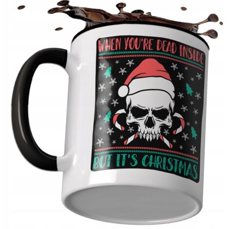 Weihnachtstasse mit Totenmotiv als lustiges Geschenk – Frohe Weihnachten