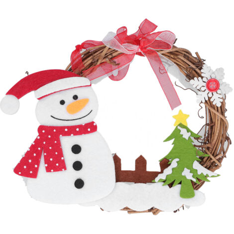 Weihnachtstürkranz aus PVC mit Schneemann, keine Montage erforderlich, abriebfest und leicht zu reinigen