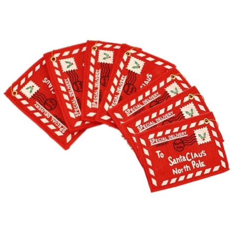 Weihnachtsumschläge, Briefe an den Weihnachtsmann (7er-Packung), Weihnachtsgeschenktüten aus Filz, Kartenhalter und Weihnachtsbaumschmuck